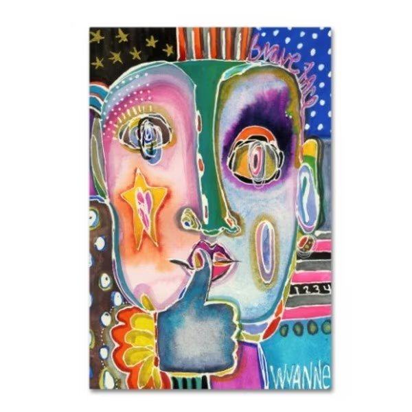 Wyanne 'Put Your Brave Face On' Canvas Art, 12x19, Trademark Fine Art, Mfr#: ALI18382-C1219GG